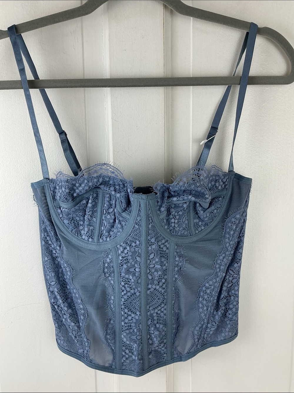 Lace Corset Sexy Bustier Underwire Blue size M NWT